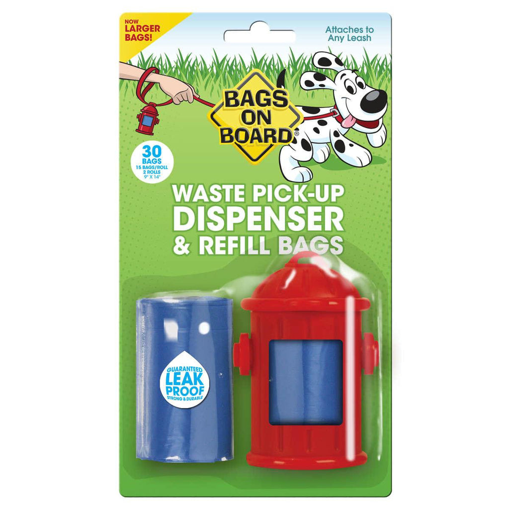 Bags On Board Fire Hydrant Dispenser And Pick-up Bags 30 Bags Red