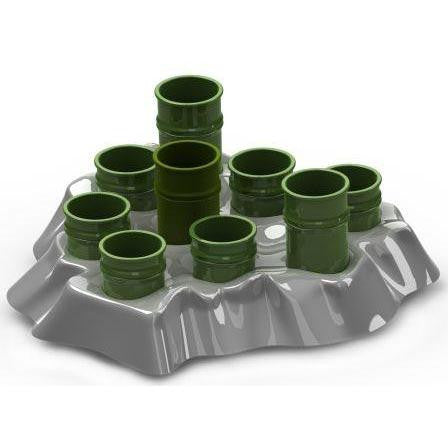 Aikiou Stimulo Activity Food Center For Cats Gray - Green 11.5" X 11" X 2"