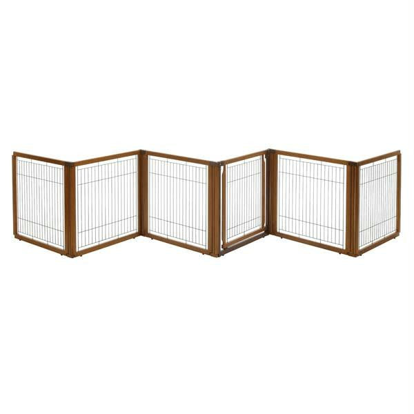 Richell Convertible Elite Pet Gate 6-panel Autumn Matte 130" - 134" X 31.7" - 33.7" X 31.5"