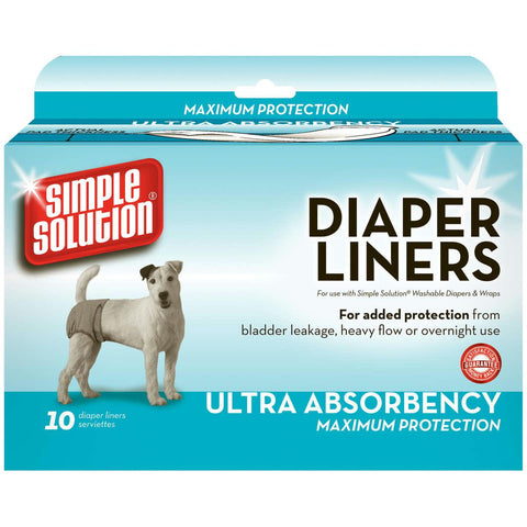 Simple Solution Disposable Dog Diaper Liners Heavy Flow 10 Pack White