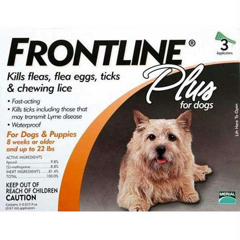 Frontline Flea Control Plus For Dogs And Puppies 11-22 Lbs 3 Pack