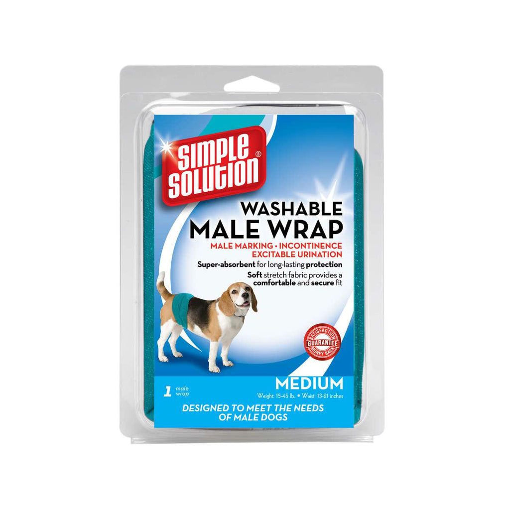 Simple Solution Washable Male Dog Wrap Medium Teal