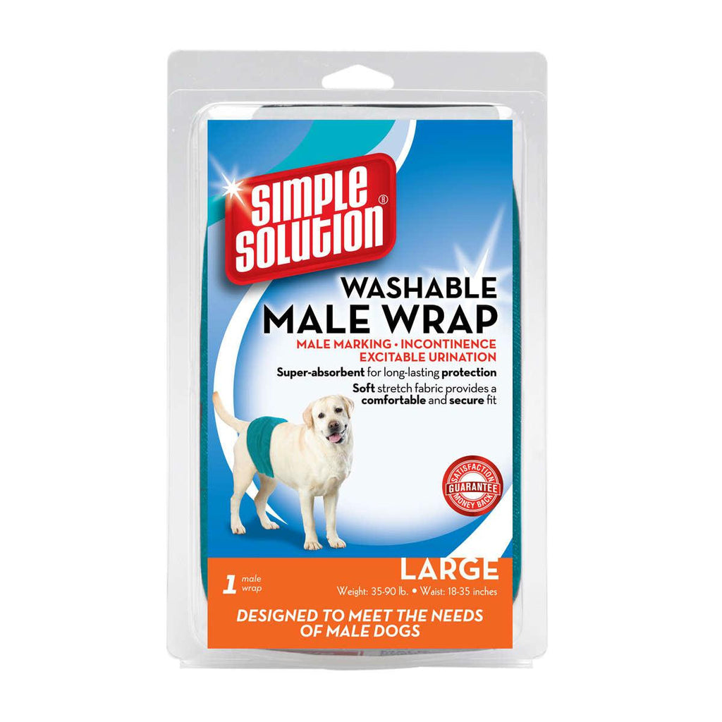 Simple Solution Washable Male Dog Wrap Large Teal