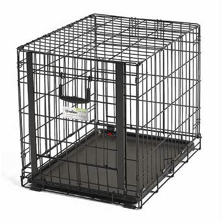 Midwest Ovation Single Door Crate With Up And Away Door Black 25.50" X 17.50" X 19.50"