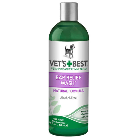 Vet's Best Dog Ear Relief Wash 16oz Green 2.5" X 2.5" X 8.5"