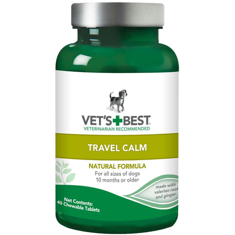 Vet's Best Dog Travel Calm Supplement 40 Tablets Green 2.5" X 2.5"x 4.94"