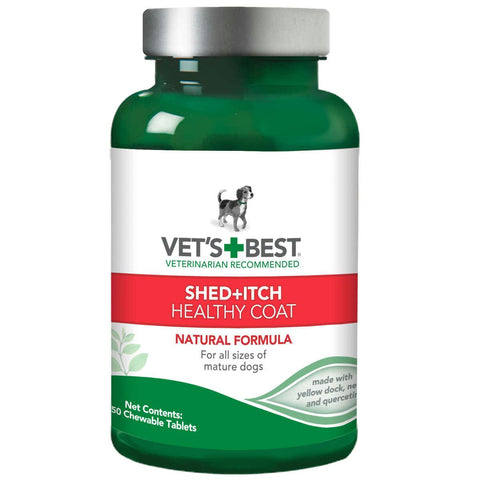 Vet's Best Dog Healthy Coat Shed And Itch Supplement 50 Tablet Green 2.5" X 2.5" X 4.94"