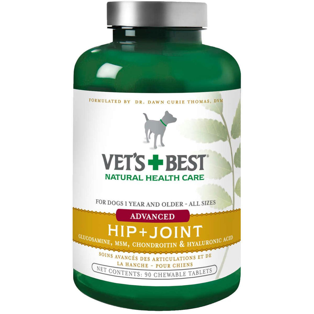 Vet's Best Dog Advanced Hip And Joint Supplement 90 Tablets Green 3" X 3" X 5.75"