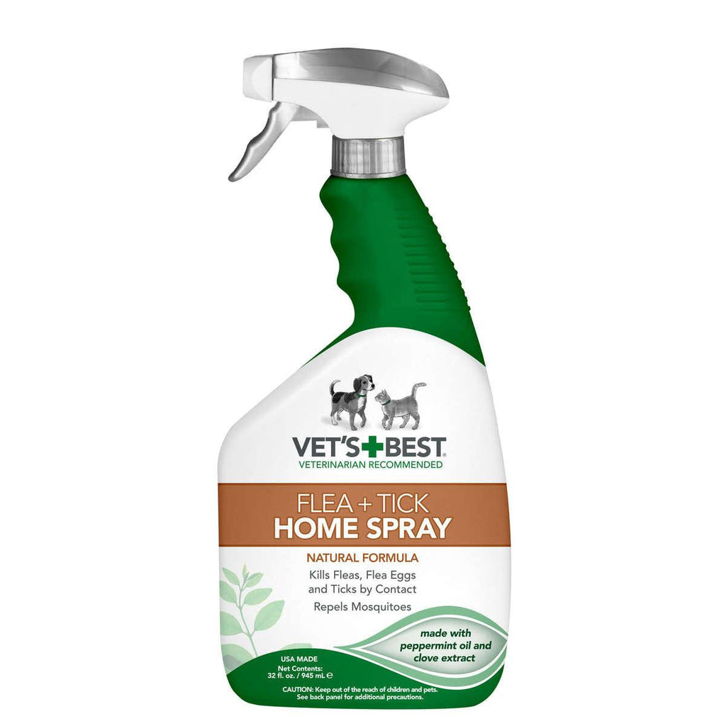 Vet's Best Pet Flea And Tick Home Spray 32oz Green 4.8" X 2.9" X 10.75"