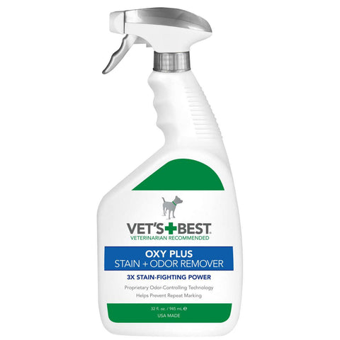 Vet's Best Pet Oxy Plus Stain And Odor Remover 32oz White 4.8" X 2.9" X 10.75"