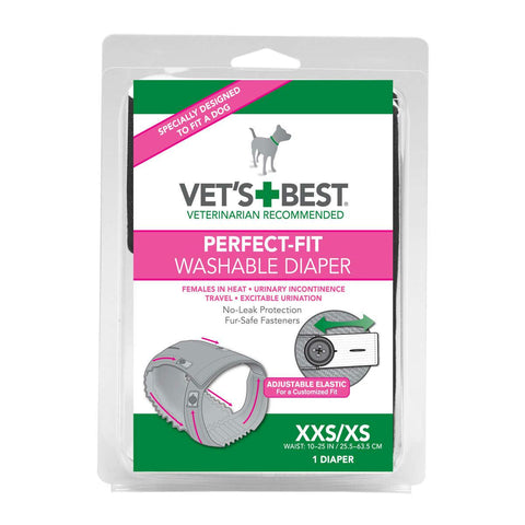 Vet's Best Perfect-fit Washable Female Dog Diaper 1 Pack Extra Extra Small - Extra Small Gray 5.44" X 1.75" X 7.75"