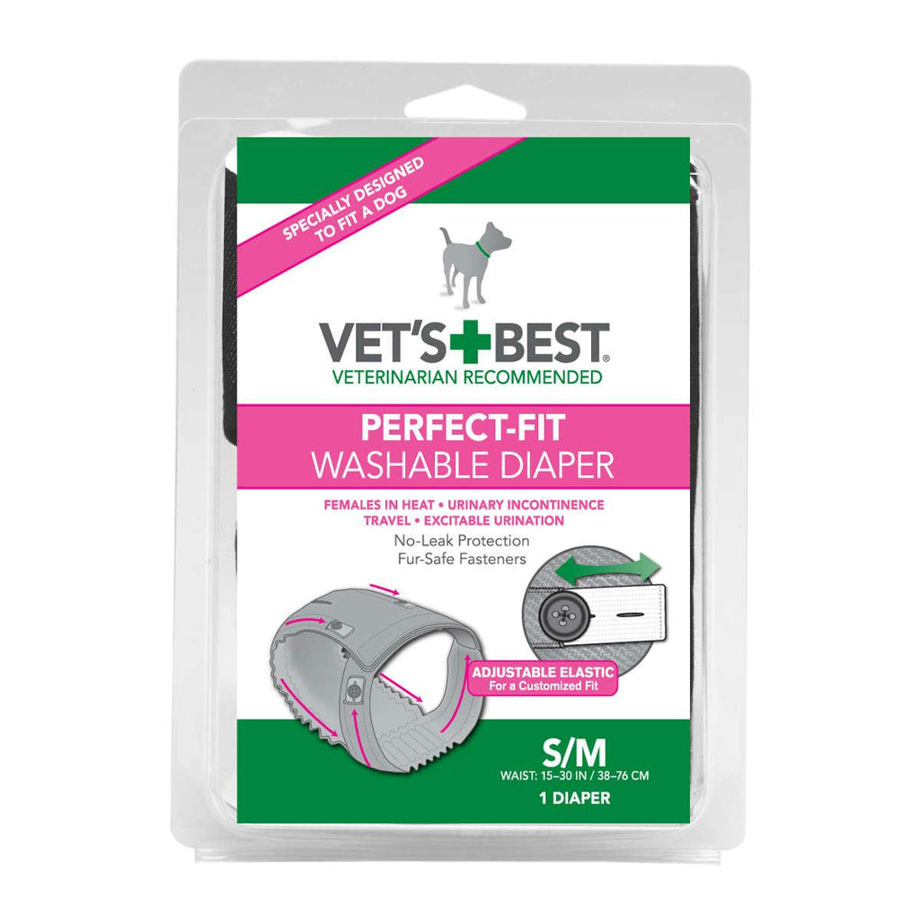 Vet's Best Perfect-fit Washable Female Dog Diaper 1 Pack Small - Medium Gray 5.44" X 1.75" X 7.75"