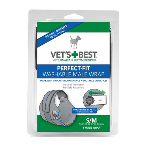 Vet's Best Perfect-fit Washable Male Wrap 1 Pack Small - Medium Black 5.44" X 1.75" X 7.75"