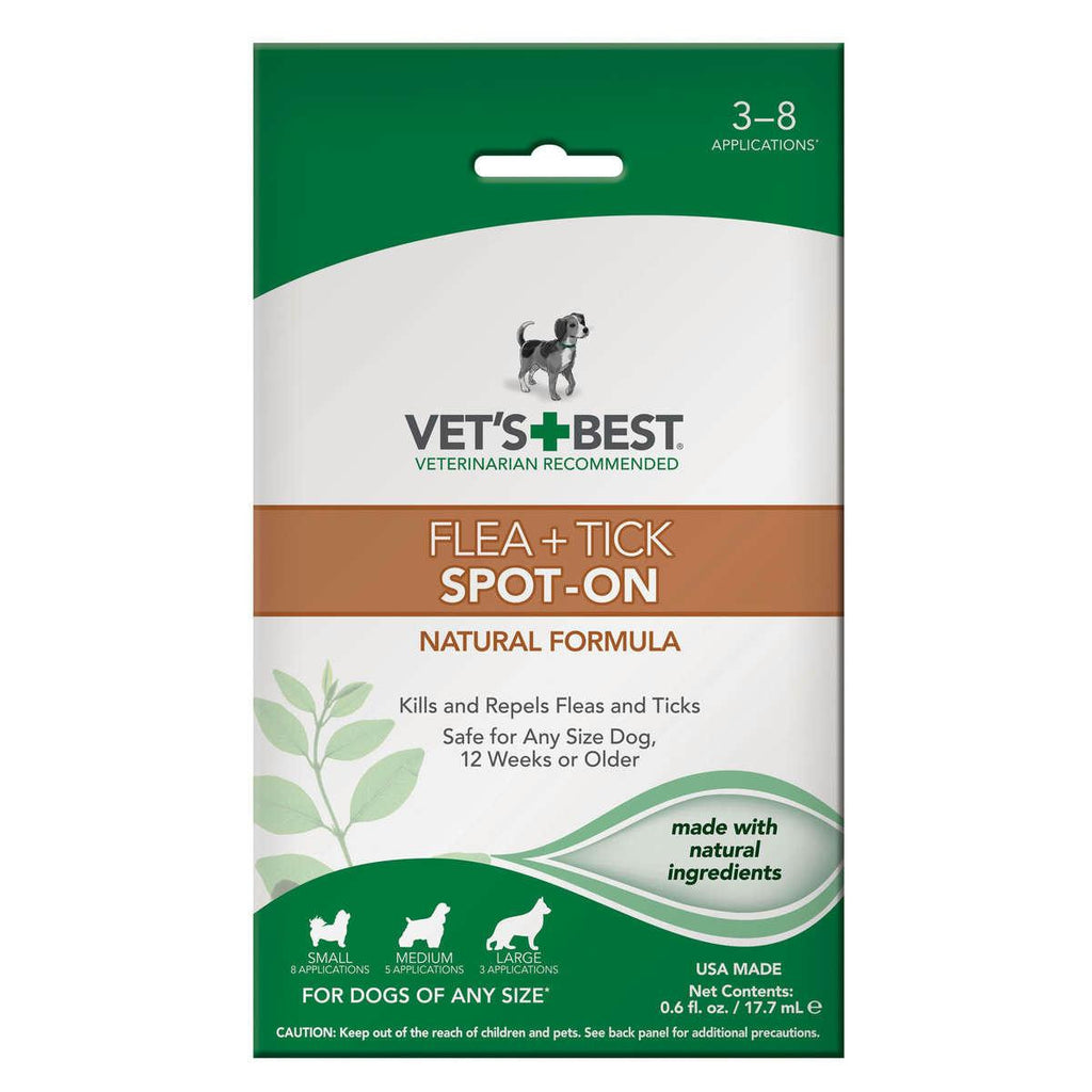 Vet's Best Dog Flea And Tick Spot-on Formula 0.6oz White 4" X 1.38" X 6.75"