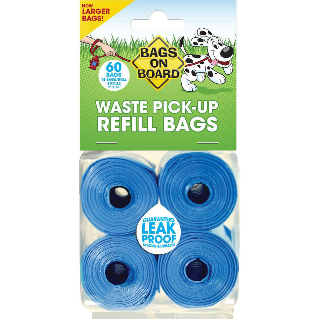 Bags On Board Waste Pick-up Refill Bags 60 Count Blue