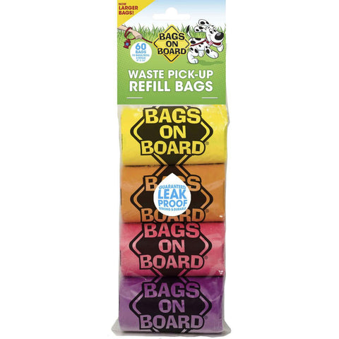 Bags On Board Waste Pick-up Refill Bags 60 Count Multi-color