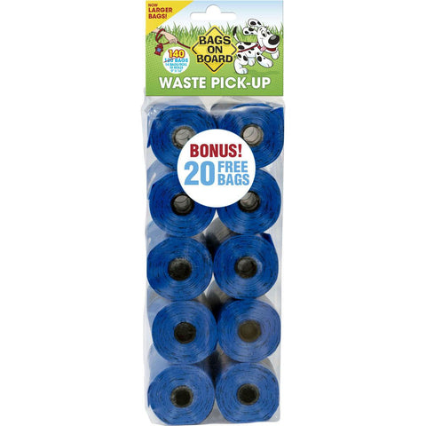 Bags On Board Waste Pick-up Refill Bags 140 Count Blue