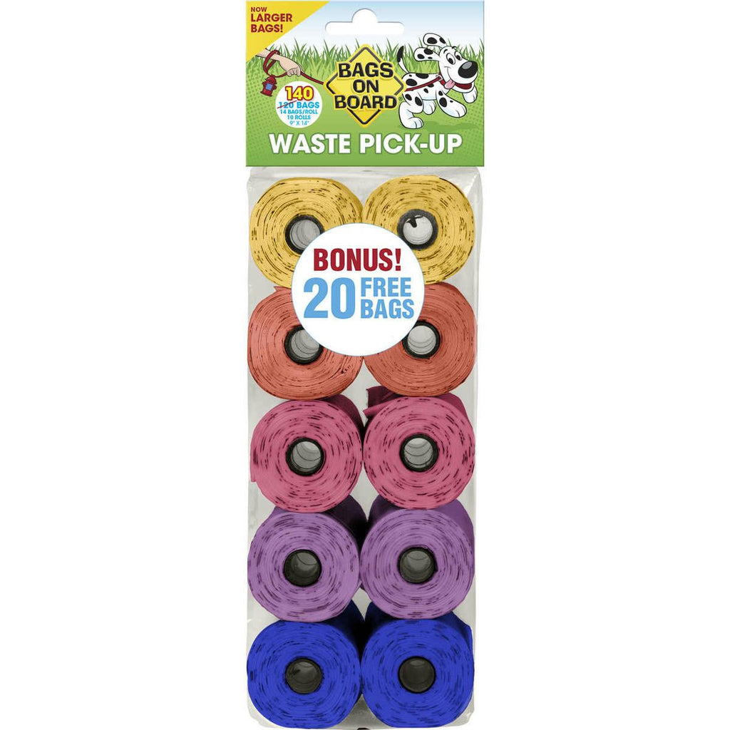 Bags On Board Waste Pick-up Refill Bags 140 Count Multi-color