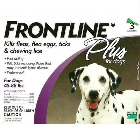 Frontline Flea Control Plus For Dogs And Puppies 45-88 Lbs 3 Pack