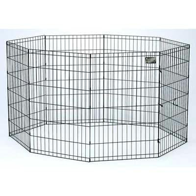 Midwest Black E-coat Pet Exercise Pen 8 Panels Black 24" X 24"