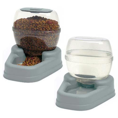 Bergan Petite Gourmet Combo Pack Pet Feeder And Waterer Blue 13" X 11.5" X 11.25" Each