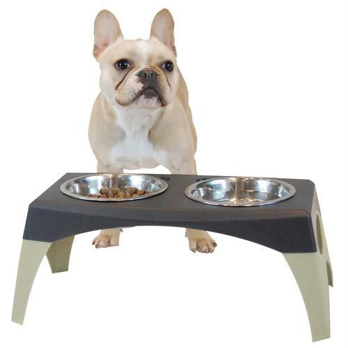 Bergan Pet Elevated Feeder Medium Black - Gray 9.66" X 18.18" X 8.05"