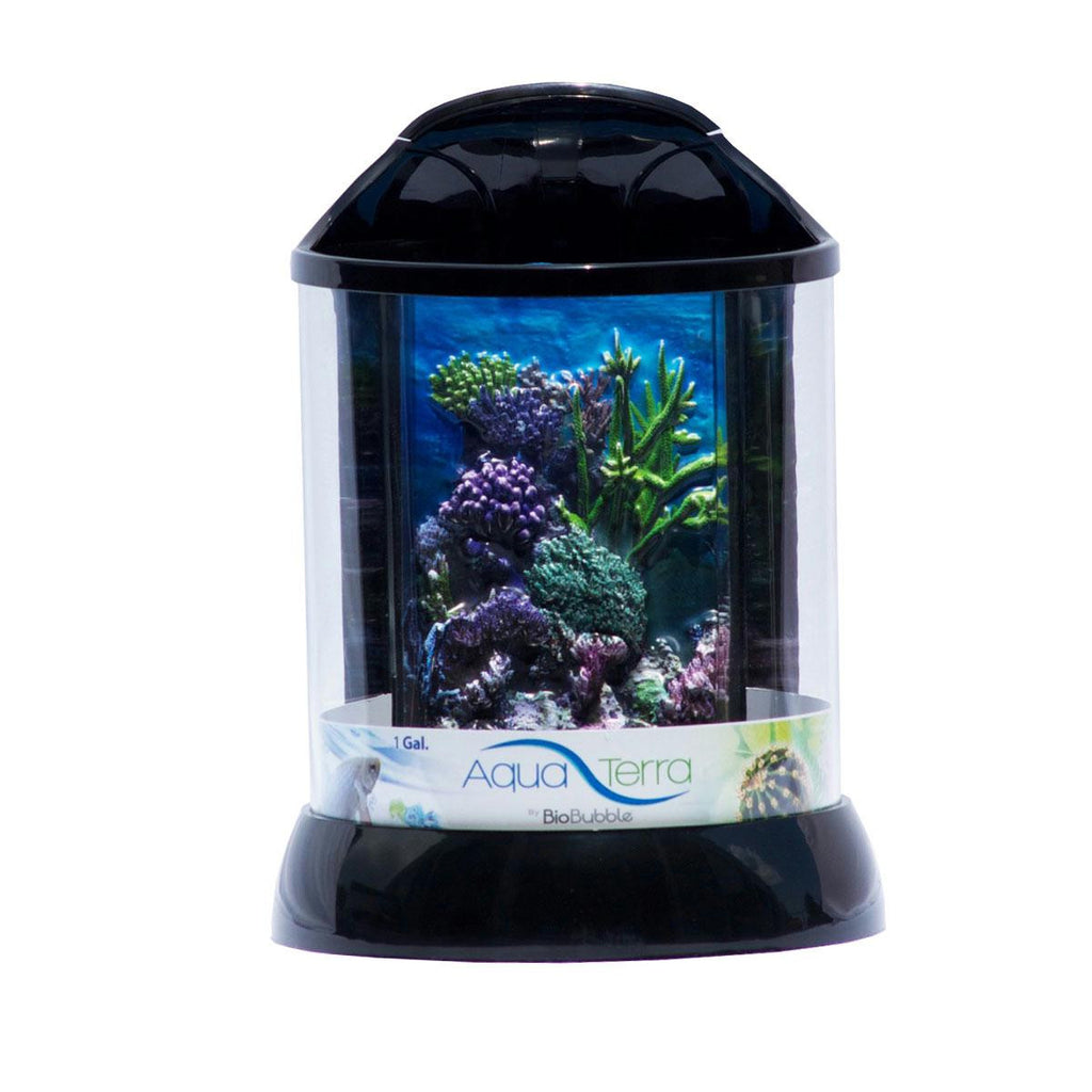 Biobubble 3d Background For Aquaterra 1 Gallon Black 7.5" X 7.5" X 10"