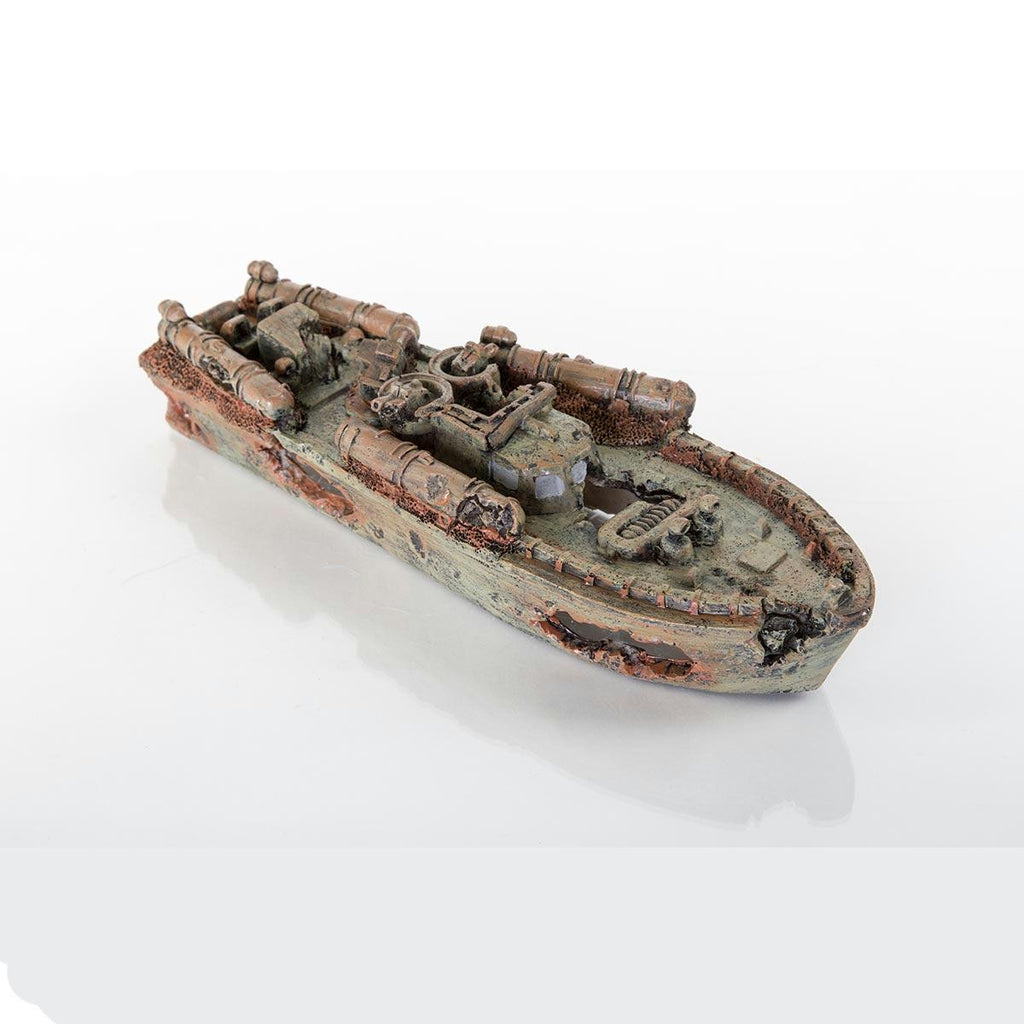 Biobubble Decorative Sunken Torpedo Boat 12.5" X 4.25" X 2.75"