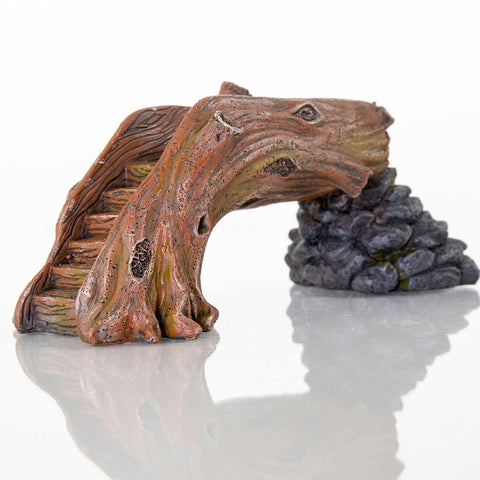 Biobubble Decorative Fallen Log Bridge Small 7.5" X 3.5" X 3"