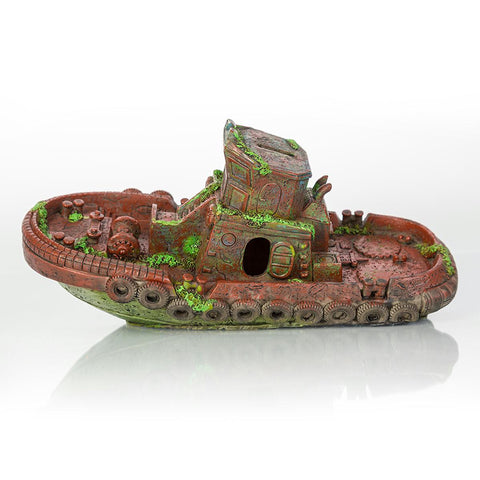 Biobubble Decorative Sunken Tugboat 12.5" X 4.25" X 2.75"