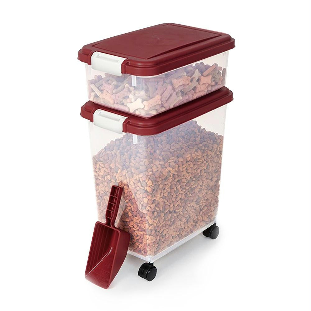 Biobubble Pet Food Bins And Scoop Light Red 16.5" X 10.8" X 25.1"