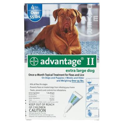 Advantage Flea Control For Dogs And Puppies Over 55 Lbs 4 Month Supply