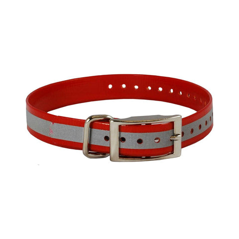 The Buzzard's Roost Reflective Collar Strap 1" Red 1" X 24"