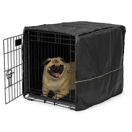 Midwest Quiet Time Pet Crate Cover Black 24.5" X 17.5" X 19"