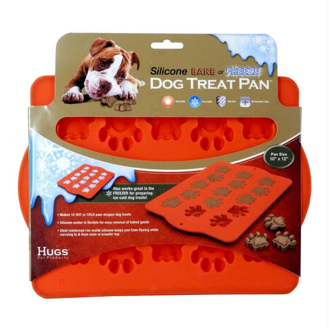 Hugs Pet Products Silicone Baking Tray - Paw Print Orange 12" X 10"