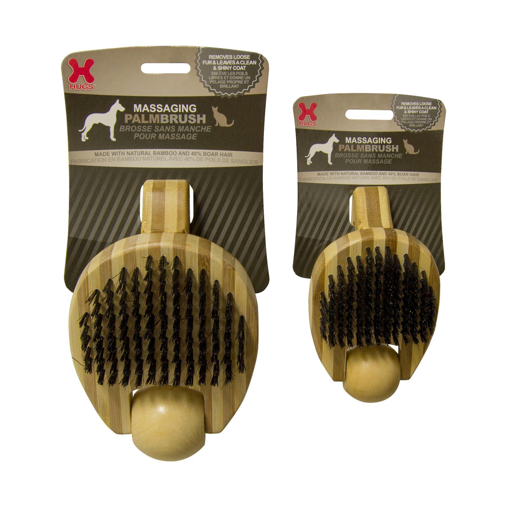 Hugs Pet Products Massaging Pet Palm Brush Large Brown 6.5" X 4" X 3"