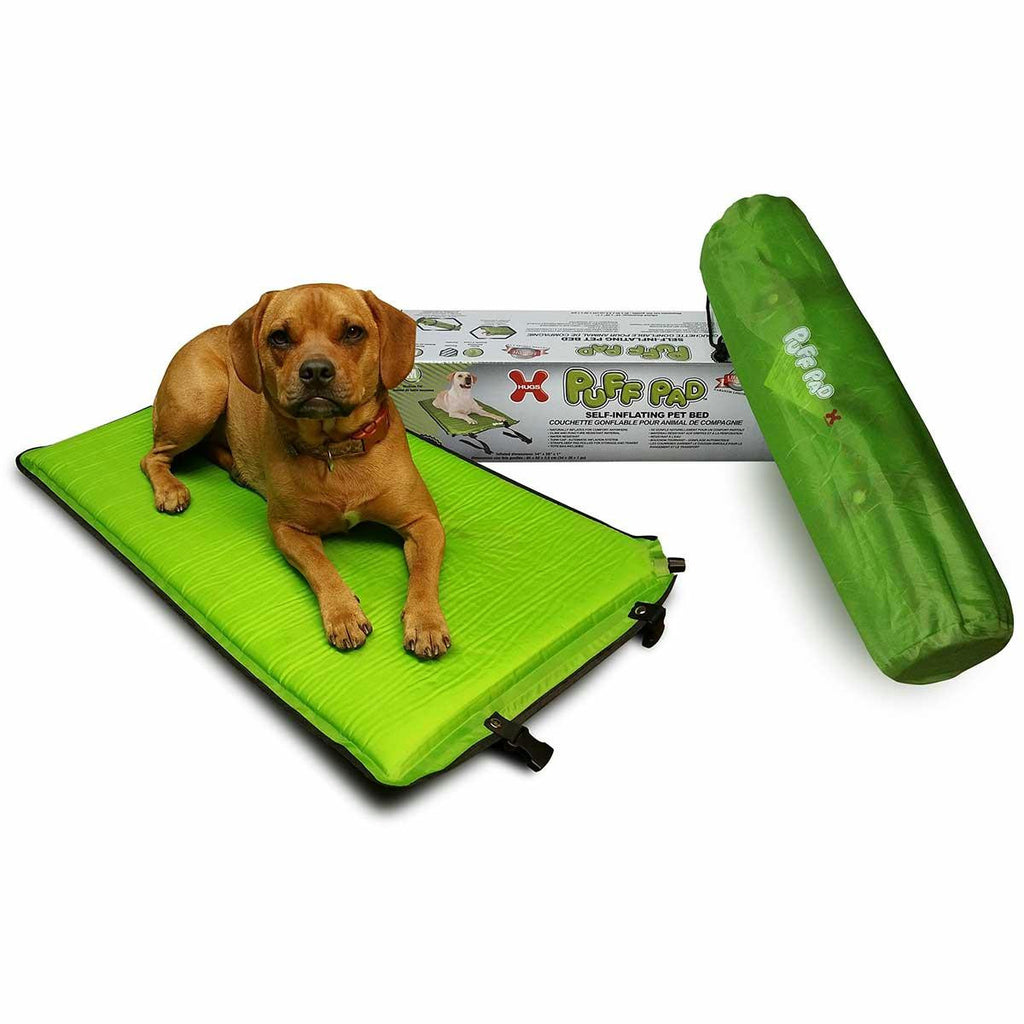 Hugs Pet Products Puff Pad Dog Self-inflating Pet Bed Green 34" X 20" X 1"