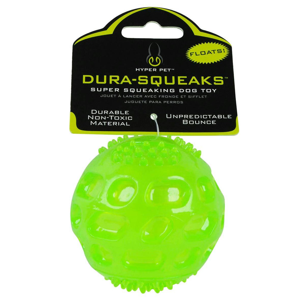 Hyper Pet Dura Squeaks Ball Dog Toy Green 2.75" X 2.75" X 2.75"