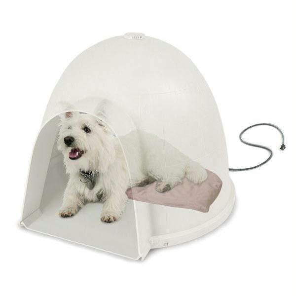 K&h Pet Products Lectro-soft Igloo Style Bed Small Beige 11.5" X 18" X 1.5"