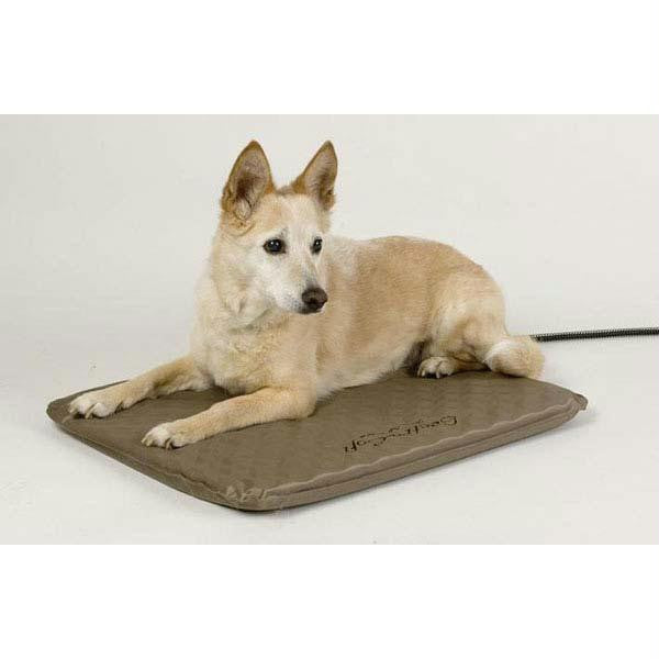 K&h Pet Products Lectro-soft Heated Outdoor Bed Medium Tan 19" X 24" X 1.5"