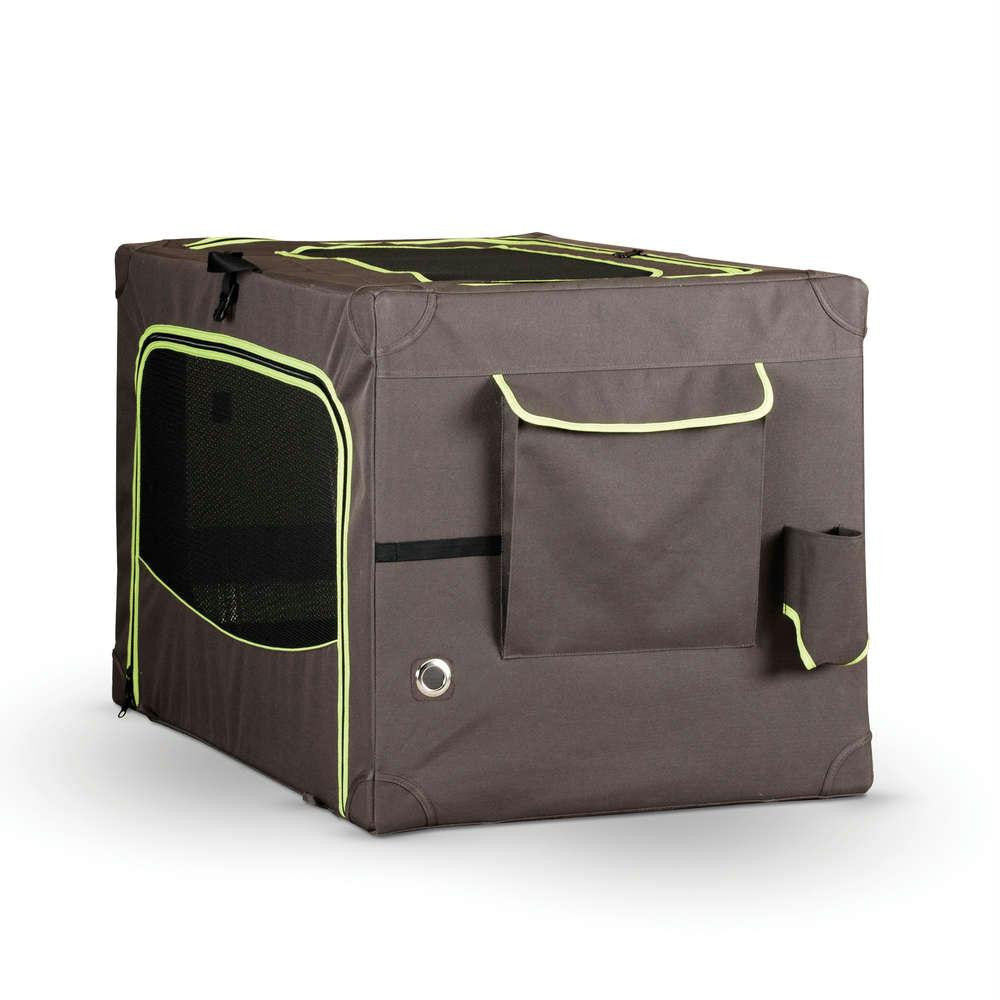 K&h Pet Products Classy Go Soft Pet Crate Extra Large Brown-lime Green 41.73" X 27.95" X 26.97"