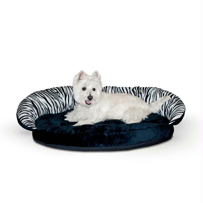 K&h Pet Products Plush Pet Bolster Sleeper Zebra 23" X 30" X 7"