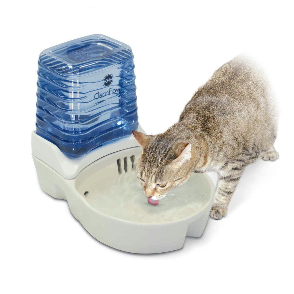 K&h Pet Products Cleanflow Cat Ceramic Fountain With Reservoir 170 Oz. Off-white 11.5" X 9" X 10.5"