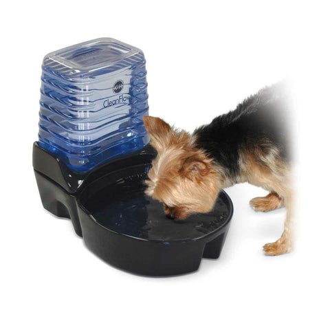 K&h Pet Products Cleanflow Dog Ceramic Fountain With Reservoir 170 Oz. Small Black 11.5" X 9" X 10.5"