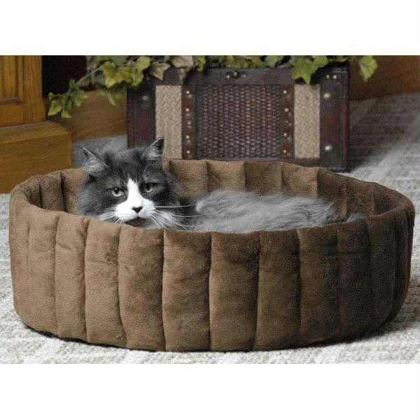 K&h Pet Products Kitty Kup Bed Large Tan - Mocha 20" X 20" X 7"