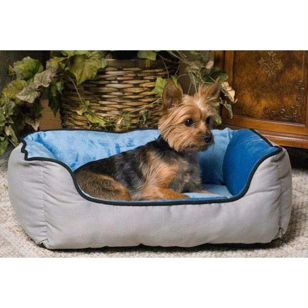 K&h Pet Products Lounge Sleeper Self-warming Pet Bed Gray - Blue 16" X 20" X 6"