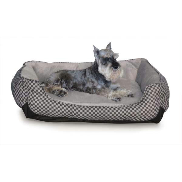 K&h Pet Products Self Warming Lounge Sleeper Square Pet Bed Medium Black 24" X 30" X 9"