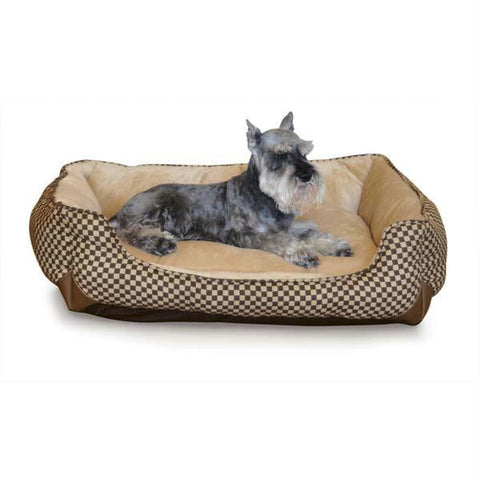 K&h Pet Products Self Warming Lounge Sleeper Square Pet Bed Large Brown 32" X 40" X 10"