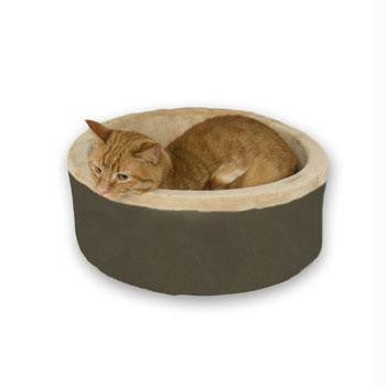 K&h Pet Products Thermo-kitty Bed Small Mocha 16" X 16" X 6"