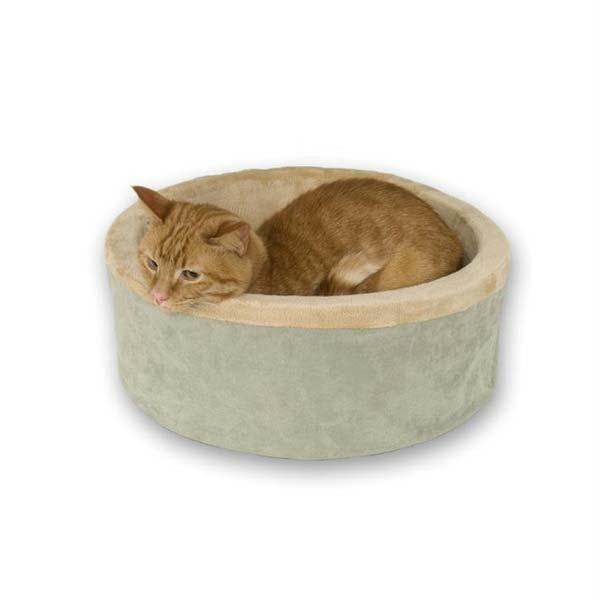 K&h Pet Products Thermo-kitty Bed Small Sage 16" X 16" X 6"